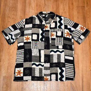 Alan Stuart Short Sleeve Button Up Shirt Sz XL